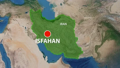 Geolocation of the city of Isfahan on the map Stock-Footage 238610192