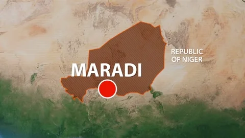 Geolocation of the city of Maradi on the map Stock Footage 249740728
