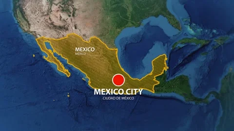 Geolocation of the city of Mexico on the map Stock Footage 241662073