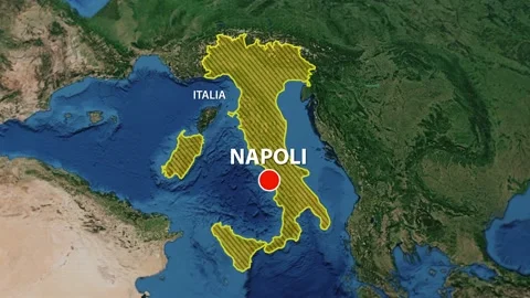 Geolocation of the city of Napoli on the map Stock-Footage 202643539