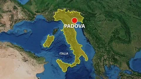 Geolocation of the city of Padova on the map Видео 203188138