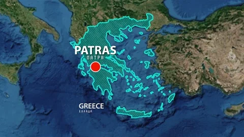 Geolocation of the city of Patras on the map 動画素材 207772638