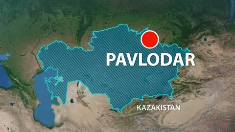 Geolocation of the city of Pavlodar on the map Stock Footage 244857218