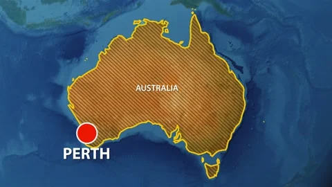 Geolocation of the city of Perth on the map Stock Footage 235557205