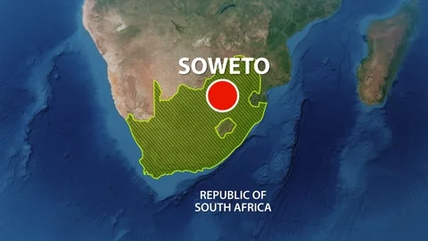 Geolocation of the city of Soweto on the... | Stock Video | Pond5