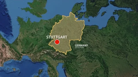 Geolocation of the city of Stuttgart on the map 動画素材 186534591