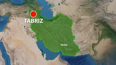 Geolocation of the city of Tabriz on the map Stock Footage 239020843