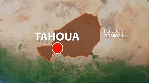 Geolocation of the city of Tahoua on the map Stock Footage 249740808