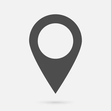 Geolocation icon on a gray background. Linear pin code icons of the geolocation Illustrazione stock