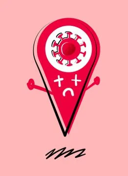 Geolocation of infected area concept Иллюстрация