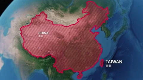 Geolocation of the island of Taiwan on the map Stock Footage 171987864