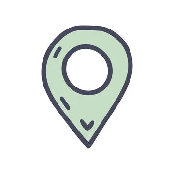 Geolocation marker color vector doodle simple icon Illustrazione stock