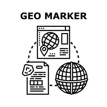 Geolocation marker concept for global positioning system 스톡 일러스트