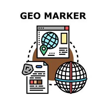 Geolocation marker concept for global positioning system 스톡 일러스트