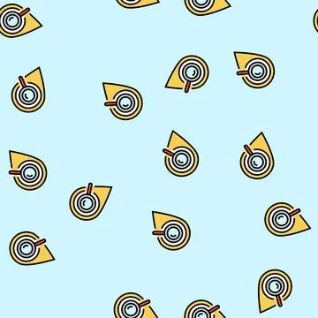 Geolocation marker magnifying glass vector seamless pattern Stock Illustration