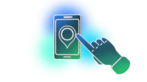 Geolocation. Navigation. Geolocation label. Smartphone screen. White background. 動画素材 265200763