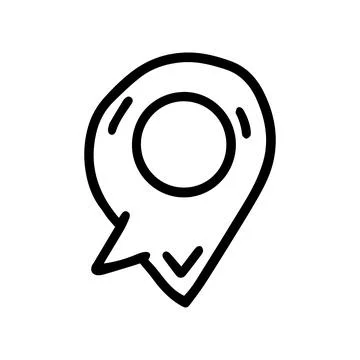 Geolocation speech bubble line vector doodle simple icon Stock Illustration