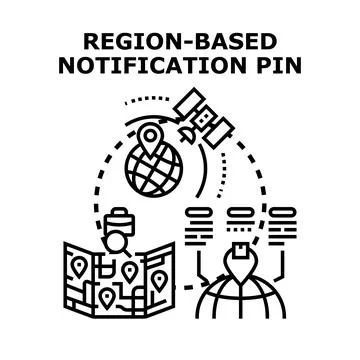 Geolocation tracking notification pin concept illustration Stock Illustration