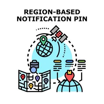 Geolocation tracking notification pin concept illustration Stock Illustration