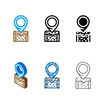 Geolocation treasure color icon vector simplified Stockillustratie
