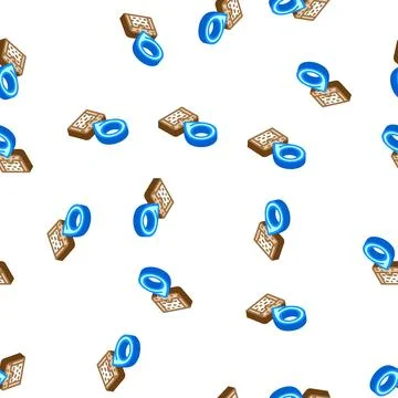 Geolocation treasure isometric icon seamless pattern 스톡 일러스트