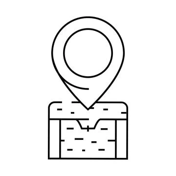 Geolocation treasure line icon vector illustration Stock Illustration