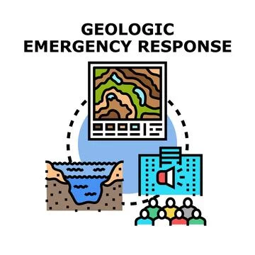 Geologic emergency response team planning strategy Ilustración de archivo