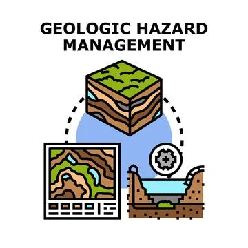 Geologic hazard management protecting environment Ilustración de archivo
