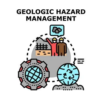 Geologic hazard management protecting planet ecosystem 스톡 일러스트