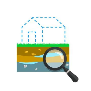 Geologic inspection. Soil test flat illustration. Stock Illustration