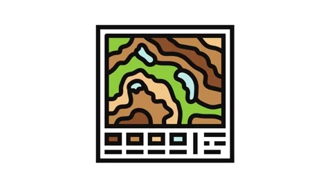 Geologic mapping mining color icon animation Stock Footage 326110506