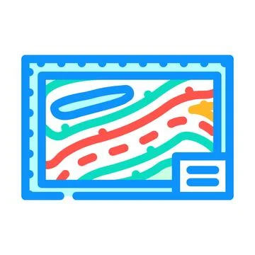 Geologic mapping mining color icon vector illustration 스톡 일러스트