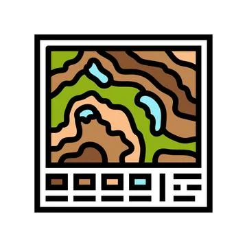 Geologic mapping mining color icon vector illustration 스톡 일러스트