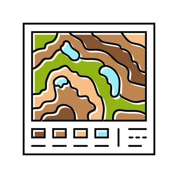 Geologic mapping mining color icon vector illustration Illustrazione stock