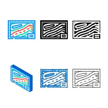 Geologic mapping mining color icon vector concepts Stock Illustration