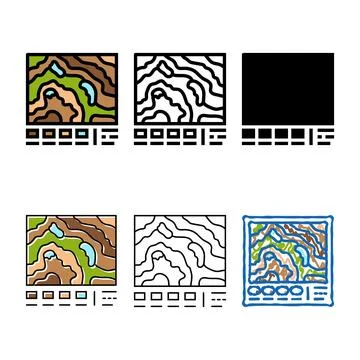 Geologic mapping mining color variations icon vector Stock Illustration