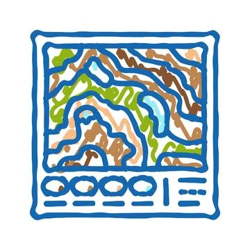 Geologic mapping mining icon doodle illustration Stock Illustration