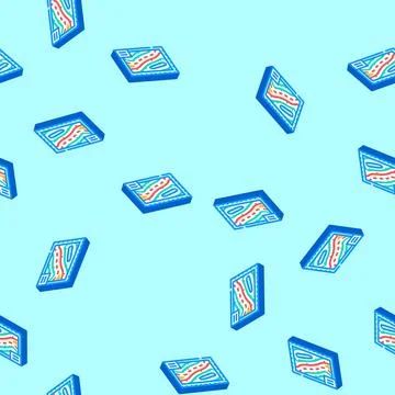 Geologic mapping mining isometric icon seamless pattern Illustrazione stock