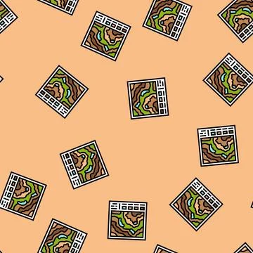 Geologic mapping mining vector seamless pattern Illustrazione stock