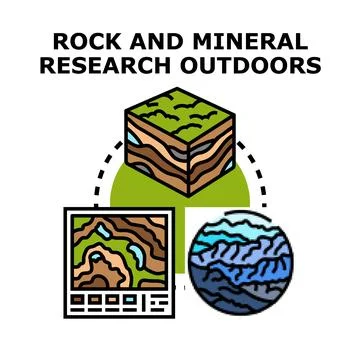 Geologic research and earth science exploration concept Stock Illustration