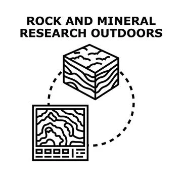 Geologic research and earth science exploration concept Stock Illustration