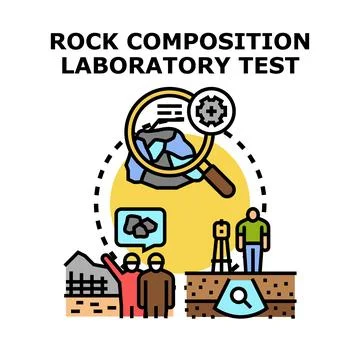 Geologic rock composition testing and laboratory analysis Stock Illustration