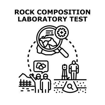 Geologic rock composition testing and laboratory analysis Stock Illustration