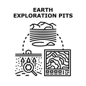 Geologic soil exploration and mining research concept Stock Illustration