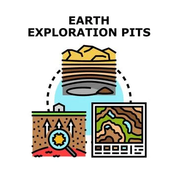 Geologic soil exploration and mining research concept Stock Illustration