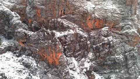 Geological Cliff Structure in Winter Stock Footage 309489176