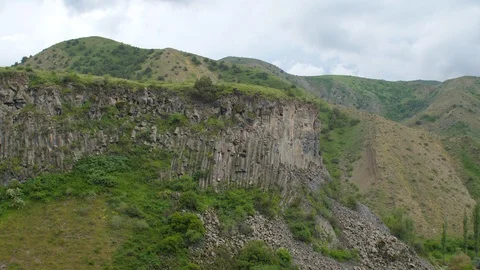 Geological Formation of Octogonal Basalt Columns in rock, Garni Gorge Mountain,  Stockbeeldmateriaal 90096000