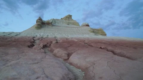 Geological layers on the desert mountains at the bottom of the dried ocean Stock Footage 151945264