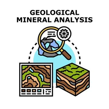 Geological mineral analysis concept exploring earth layers Stock Illustration
