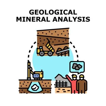 Geological mineral analysis process exploring natural resources イラスト素材